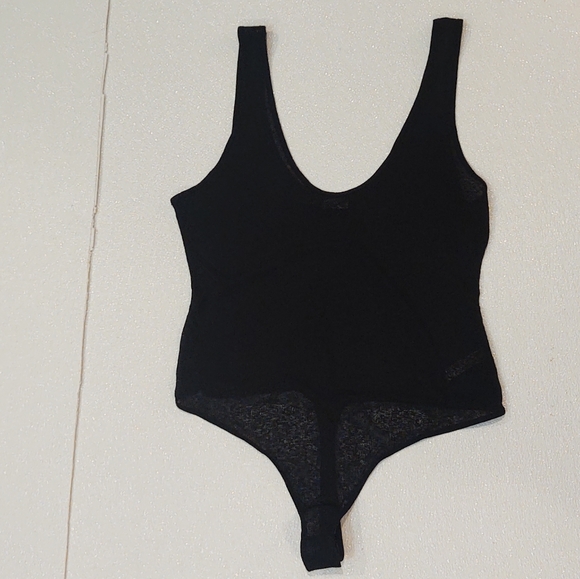 NWOT Free People Intimately Black Sheer Thong Bodysuit - Picture 2 of 4